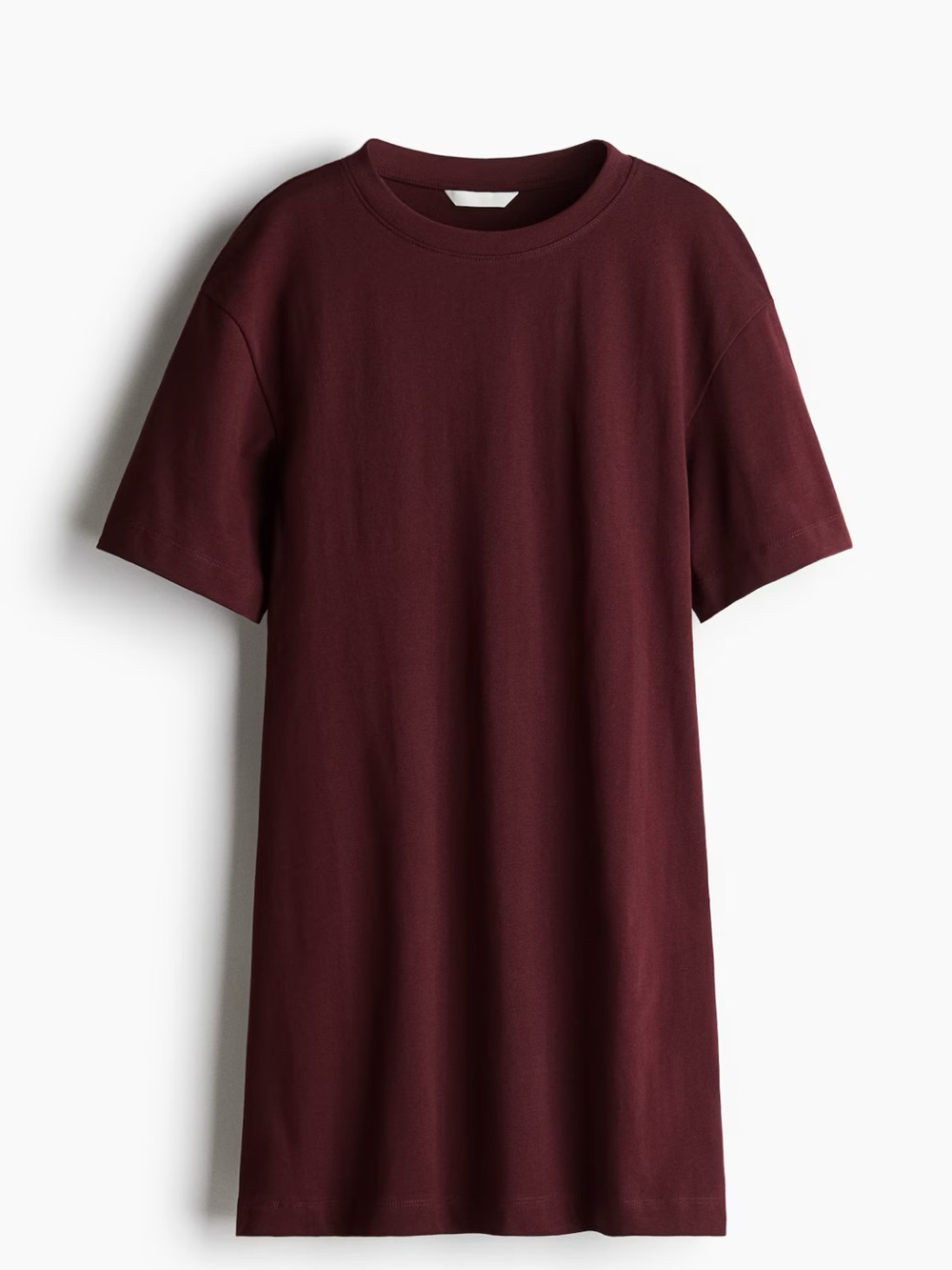 H&M Mini T-Shirt Dress in Deep Wine